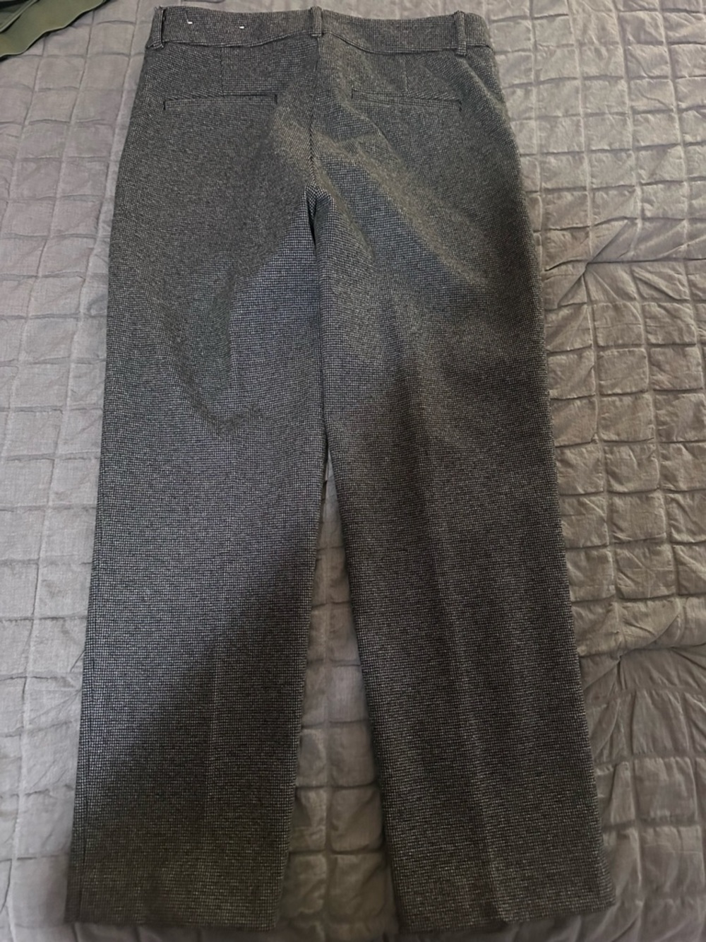 LOFT Gray Straight-Leg Wool-Blend Pants - Picture 3 of 9